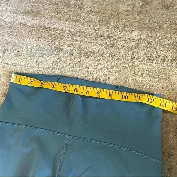 Lululemon Train Times 7/8 Blue Charcoal Leggings Mesh Calf Panels Yoga Pants: 8 - Picture 6 of 13